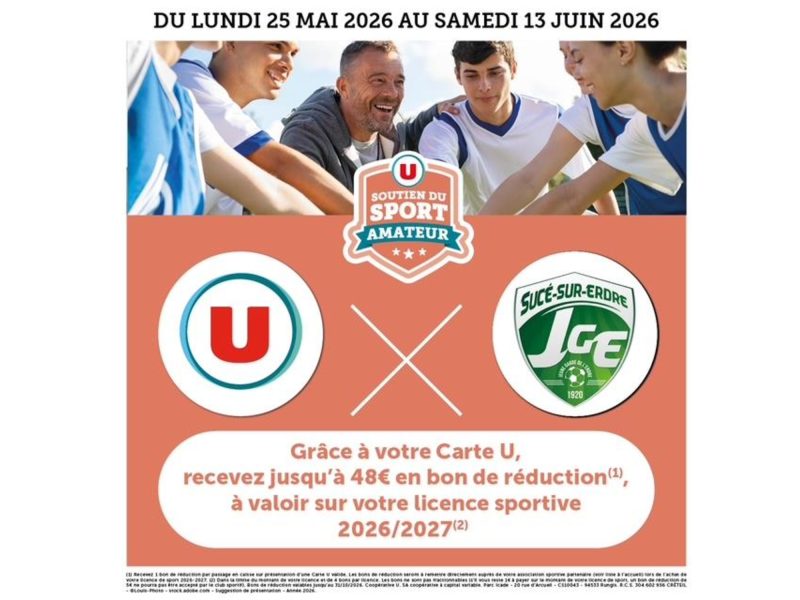 Réduction licence 2026-2027 avec Super U